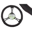 Husa volan 39-41cm L, imitatie  piele perforata, neagra cu cusatura rosie, Carmotion 86358