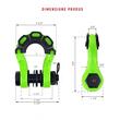 Set 2 ocheti de remorcare 8 tone, cu protectie din cauciuc, verde, CRG0-ro