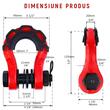 Set 2 ocheti de remorcare 8 tone, cu protectie din cauciuc, rosu, CRG0-ro