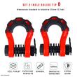 Set 2 ocheti de remorcare 8 tone, cu protectie din cauciuc, rosu, CRG0-ro