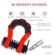Set 2 ocheti de remorcare 8 tone, cu protectie din cauciuc, rosu, CRG0-ro