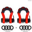 Set 2 ocheti de remorcare 8 tone, cu protectie din cauciuc, rosu, CRG0-ro