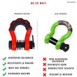 Set 2 ocheti de remorcare 8 tone, cu protectie din cauciuc, rosu, CRG0-ro