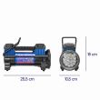 Compresor aer, auto 12V, cu 2 cilindri si lanterna, Kraft 60L/min 227.10 Alca