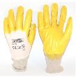 Manusi din tricot alb cu latex striat, portocalii, 4111/ 486.10/ ULITH 805.535