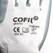 Manusi tricotate, sintetic alb cu poliuretan, cauciucate, marimea 9, 05000704 Cofil