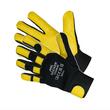 Manusi de protectie din piele de vaca, cu tricotaj elastic negru, galbene, marimea 10, Docker Titanium, Artmas