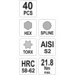 Trusa biti 41 bucati, hexagoanle si torx, PowerBit, BK92503