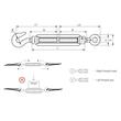 Set 2 bucati intinzator cablu ochi - carlig, M10, max 220kg, 09521135 Damesa