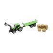 Jucarie tractor verde cu incarcator si remorca pentru baloti cr22v   DISCR22   
