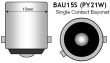 Set 2 becuri pozitie, 36 Led COB, 12V, G18-BA15S, alb