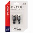 Set 2 becuri T10, 4 LED-uri SMD3020, 12-24V, W5W, Canbus, alb, Pro Series 03717 Amio