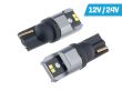 Set becuri T10, LED, 4 SMD 1616, 12-24V W5W, alb, Canbus, VISION 58268