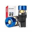 Set 2 becuri T10, cap albastru, 5 LED-uri, SMD 3030, 12-24V, W5W, 5500K, Canbus, alb, 04240 Amio