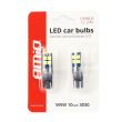 Set 2 becuri T10, 12 Led-uri, 12-24V W5W, Canbus 02447 Amio