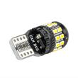 Set 2 becuri T10, 27 LED-uri, SMD 3014, 12-24V, W5W, 5500K, cu lupa, Canbus, alb, 04258 Amio