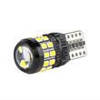 Set 2 becuri T10, 27 LED-uri, SMD 3014, 12-24V, W5W, 5500K, cu lupa, Canbus, alb, 04258 Amio