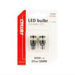 Set 2 becuri T10, 27 LED-uri, SMD 3014, 12-24V, W5W, 5500K, cu lupa, Canbus, alb, 04258 Amio