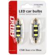 Set 2 becuri sofit 12V/C5W 39mm 3 LED-uri tip SMD 5730, 01450 Amio