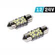Set 2 becuri sofit, 12-24V C5W, 31mm, 12 LED-uri SMD2016, 250lm, Canbus, SV8.5, 83205 Vision