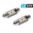 Set 2 becuri sofit, 12-24V C5W, 36mm, 12 LED-uri SMD2016, 250lm, Canbus, SV8.5, 83206 Vision