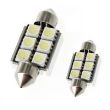 Set 2 becuri sofite 24V 39mm 6 LED-uri SMD-5050, Canbus Luxart 