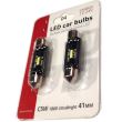 Set 2 becuri sofit 12V/24V C5W 41mm 1 LED tip SMD 1860, UltraBright CANBUS 02444 Amio