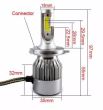 Set 2 becuri H4,  2 LED-uri COB, 12/24V 36w, 3800lm, 6000K, BK69045