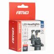 Set 2 becuri H4-H19, LED, 12V, 60W, 5600lm, 6000K, cu ventilator, Canbus, Hybrid 04114 Amio