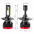Set 2 becuri H4, 4 LED-uri COB, 9-18V, 50W, 3100lm, 6000K, ventilat, BF Series 02241 Amio
