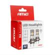 Set 2 becuri  H7-H18, LED, 12V, 44W, 3936lm, 6500K, cu radiator, Canbus, X4 Aviator 03764 Amio