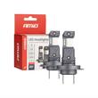 Set 2 becuri H7-H18, LED, 12V, 60W, 5600lm, 6000K, cu ventilator, Canbus, Hybrid 04115 Amio