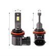 Set 2 becuri H8,H9,H11,H16, LED, 12V, 44W, 3936lm, 6500K, cu ventilator, Canbus, X4 Aviator 03765 Amio