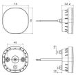Lampa ceata 75x75, 12 LED-uri, cu 2 suruburi, FT-400 Fristom