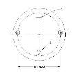 Lampa ceata 2 suruburi, fi140, 20 LED-uri, dispersor rosu QC007-R