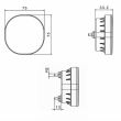 Lampa mers inapoi, 75x75, LED, 2 suruburi, cu cablu si mufa, FT-410 LED SS Super Seal Fristom