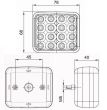 Lampa mers inapoi 2 suruburi, 78x68, 16 LED-uri FT-041LED Fristom 