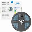 Banda LED, 300 SMD-uri 2835, 5m, 12V, alb rece 6000K, 860lm, siliconata, cu buton touch dimabil, alimentator 220V, IP65, PNI 2835W