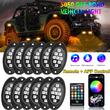 Set 12 lumini ambientale, LED, sub masina, 12V, multimod si multicolor, 3 moduri de a controla luminile, Smart Led Rock Light, SPT1512C2-12 