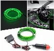 Fir neon cu LED-uri, 2m, 12V cu droser si stecher, verde
