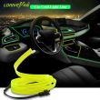 Fir neon cu LED-uri, 2m, 12V cu droser si stecher, galben