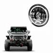 Far universal LED, fi17.8cm, 9-36V, 60W, 5500lm, cu faza lunga, scurta, pozitie alba DRL, semnalizare si modul intermitent RGB craniu, pentru Jeep si moto, Pirate Skull 03695 Amio
