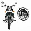 Far universal LED, fi17.8cm, 9-36V, 60W, 5500lm, cu faza lunga, scurta, pozitie alba DRL, semnalizare si modul intermitent RGB craniu, pentru Jeep si moto, Pirate Skull 03695 Amio