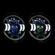 Far universal LED, fi17.8cm, 9-36V, 60W, 5500lm, cu faza lunga, scurta, pozitie alba DRL, semnalizare si modul intermitent RGB craniu, pentru Jeep si moto, Pirate Skull 03695 Amio