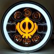 Far universal LED, fi17.8cm, 9-36V, 60W, 5500lm, cu faza lunga, scurta, pozitie alba DRL, semnalizare, pentru Jeep si moto, Ghost 03696 Amio