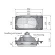 Far tip Daewoo Lublin II, III, 246x136, dreapta, reglaj electric 43035 Wesem