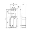 Lampa gabarit 63x42, bec, rosu cu alb, cu suport lateral, FT-024/II Fristom