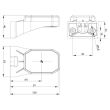 Lampa gabarit 63 x 63 cu LED, cu suport lateral, alba, cu mufa FT-069 B1 QS075 Fristom