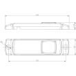 Lampa gabarit 100x32, LED, galbena, cu suport cu 2 urechi, 12-36V, FT-018/z Fristom