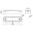 Lampa gabarit 110x30.5, LED, galbena, 12-36V, FT-045Z Fristom